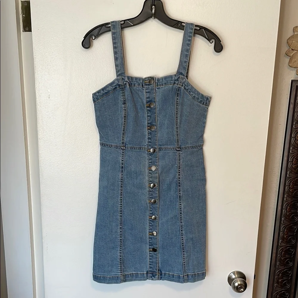 EUC Aeropostale Blue Denim Button-Down Dress - Picture 1 of 6